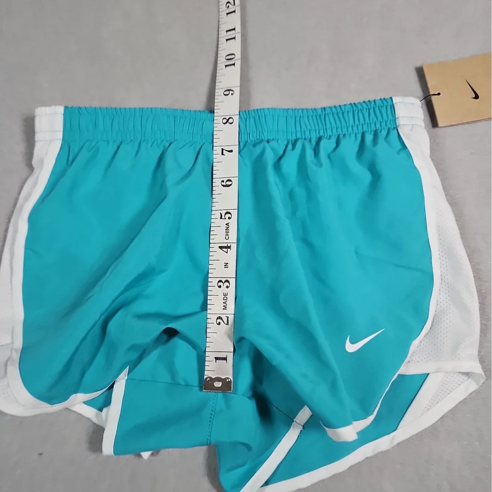 Nike Girls Teal White Tempo Lined Running Shorts Size Small NWT